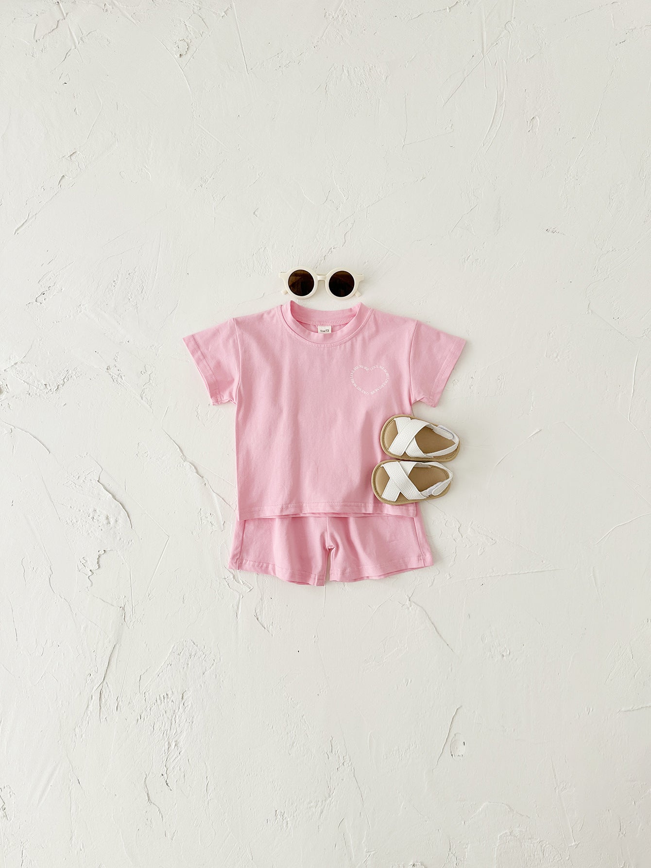 Heart Printing Short Sleeve Suit - Simply Snug
