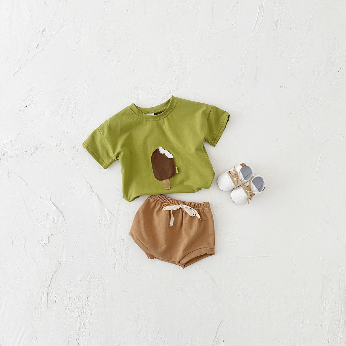 Girls Ice Cream Patch Short Sleeve Suit - Simply Snug