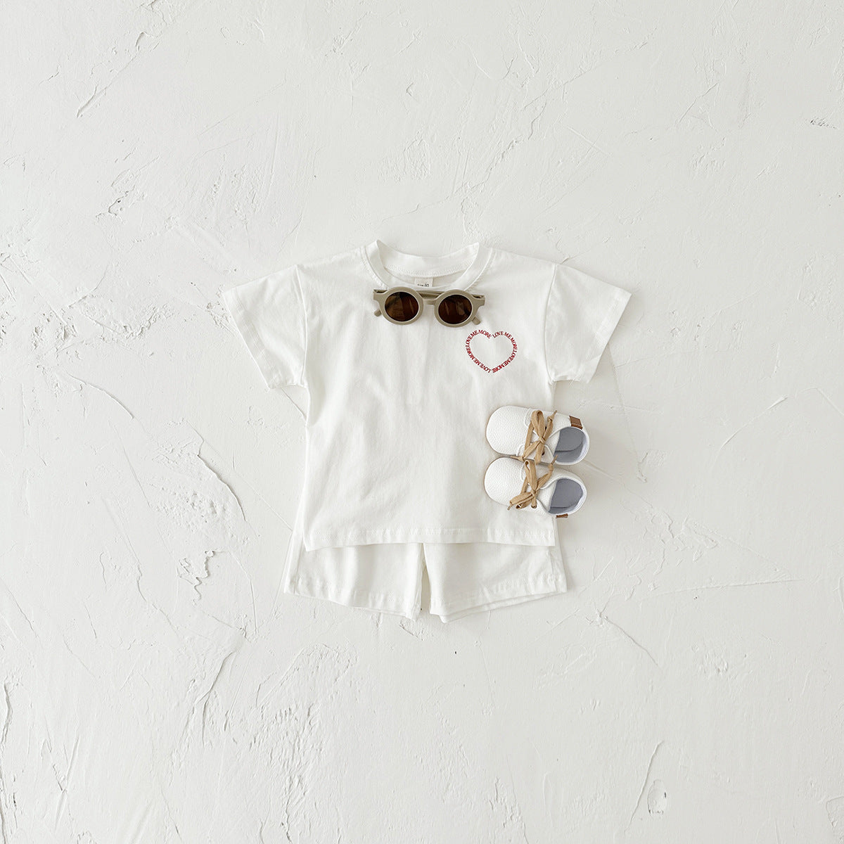 Heart Printing Short Sleeve Suit - Simply Snug