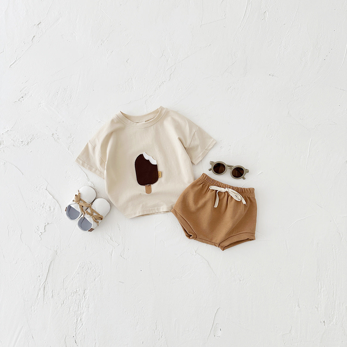 Girls Ice Cream Patch Short Sleeve Suit - Simply Snug