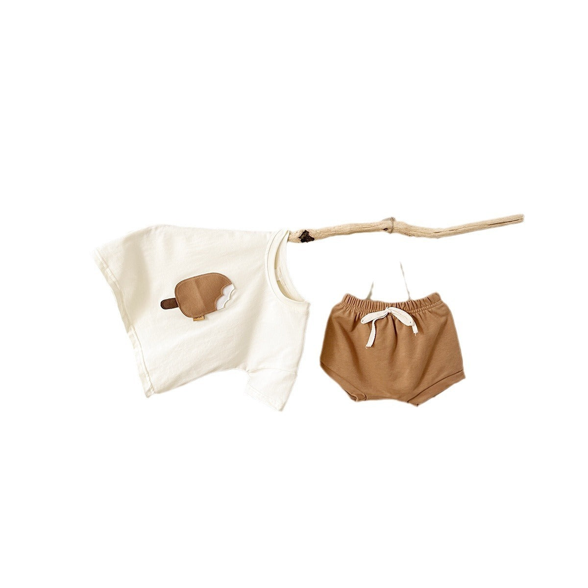 Girls Ice Cream Patch Short Sleeve Suit - Simply Snug