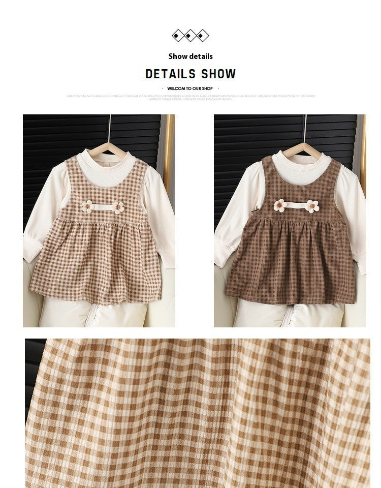 Girl Round-neck Long-sleeved Dress - Simply Snug