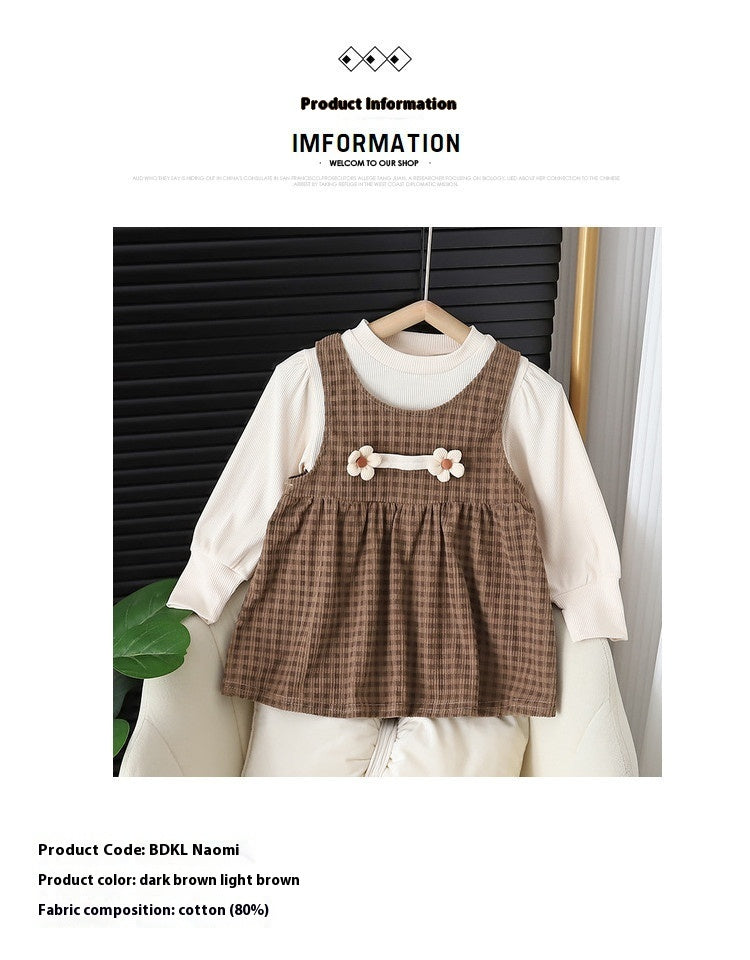 Girl Round-neck Long-sleeved Dress - Simply Snug