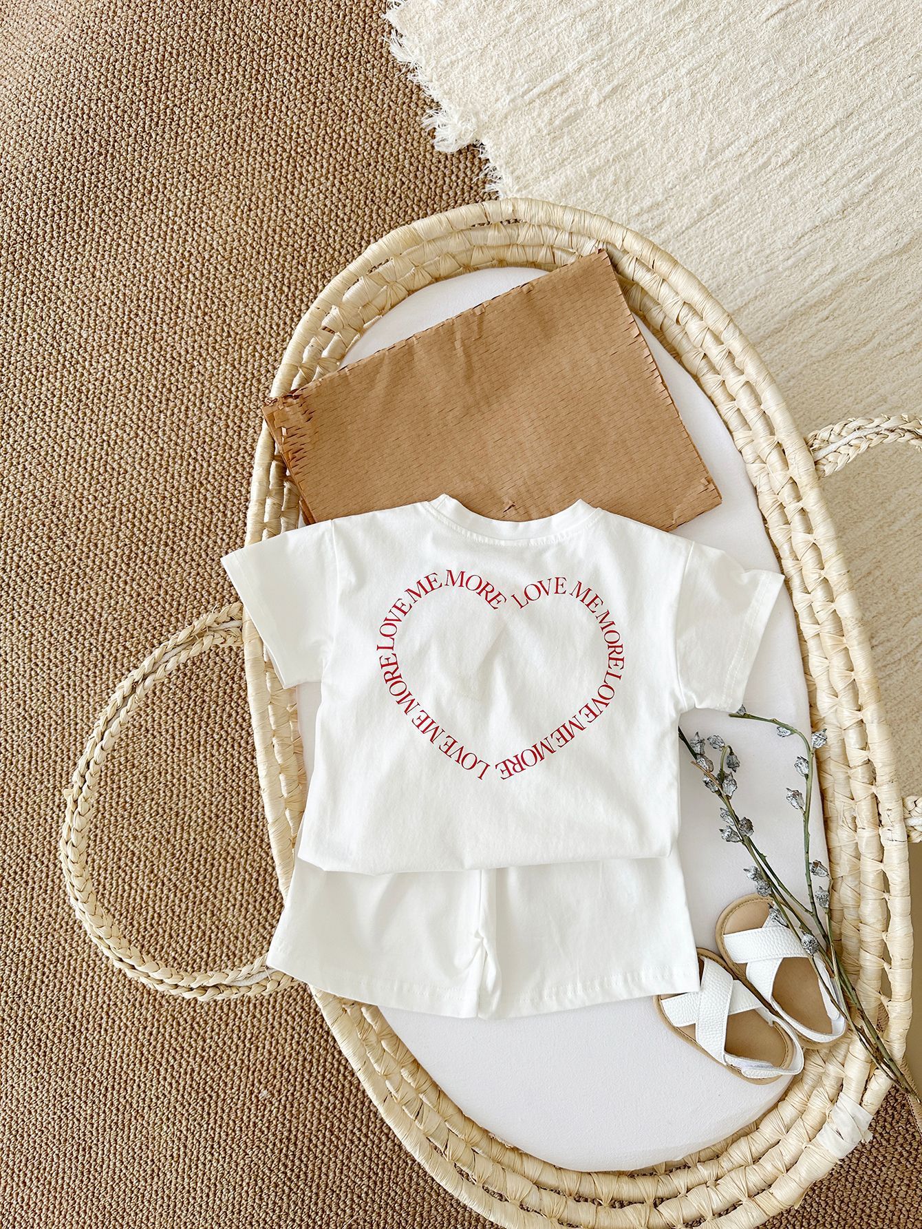 Heart Printing Short Sleeve Suit - Simply Snug