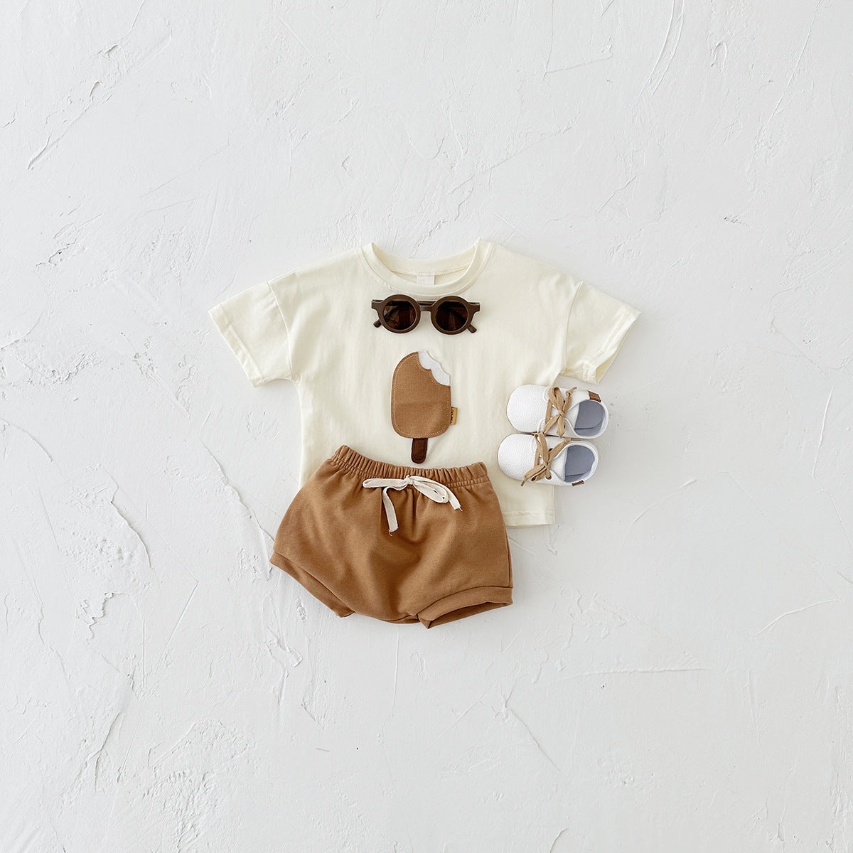 Girls Ice Cream Patch Short Sleeve Suit - Simply Snug