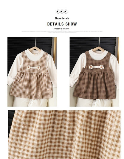 Girl Round-neck Long-sleeved Dress - Simply Snug