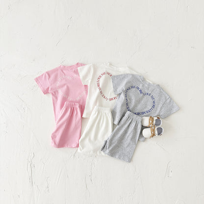 Heart Printing Short Sleeve Suit - Simply Snug